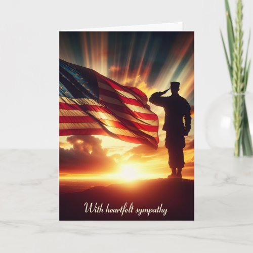 Saluting American Soldier For Sympathy Card