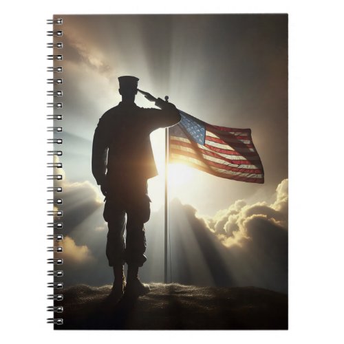 Saluting American Soldier  Notebook