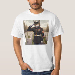 Saluting Marine Corps Wolf  T-Shirt