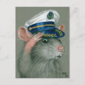 Saluting Rat Sailor Postcard kmcoriginals