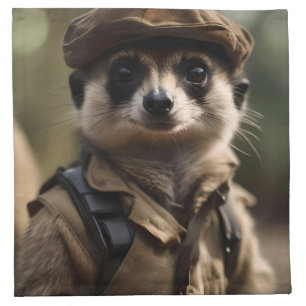 Saluting Silvester the Meerkat: A Veteran's Tale Cloth Napkin