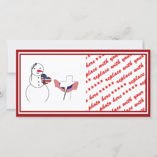 Saluting Snowman for Memorial Day Holiday Card