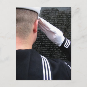 Saluting the Vietnam Memorial Wall Postcard