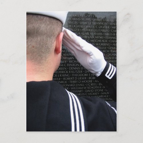 Saluting the Vietnam Memorial Wall Postcard