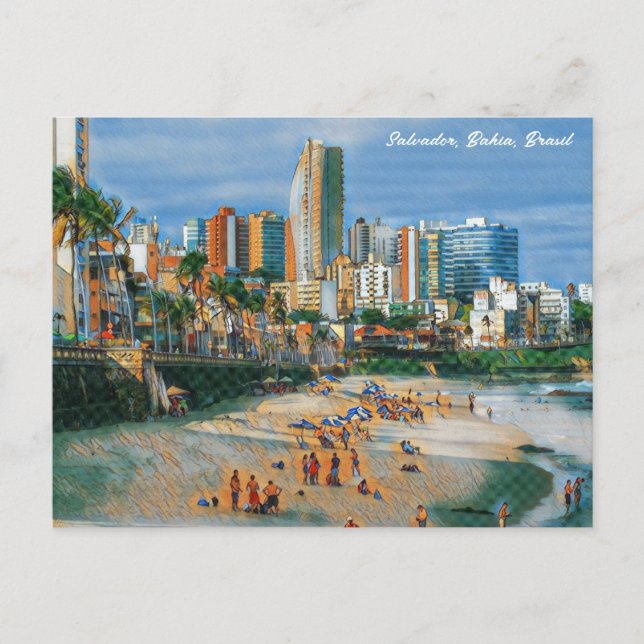 Salvador, Bahia, Brasil Praia do Farol da Barra Postcard (Front)
