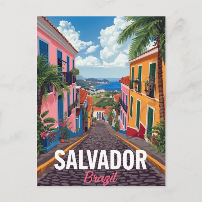 Salvador Brazil Colorful Pelourinho Postcard (Front)
