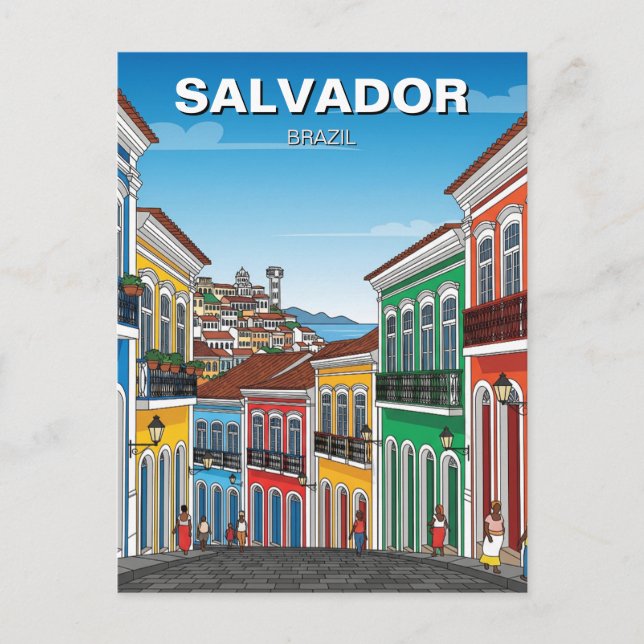 Salvador Brazil Perlourinho Travel Postcard (Front)