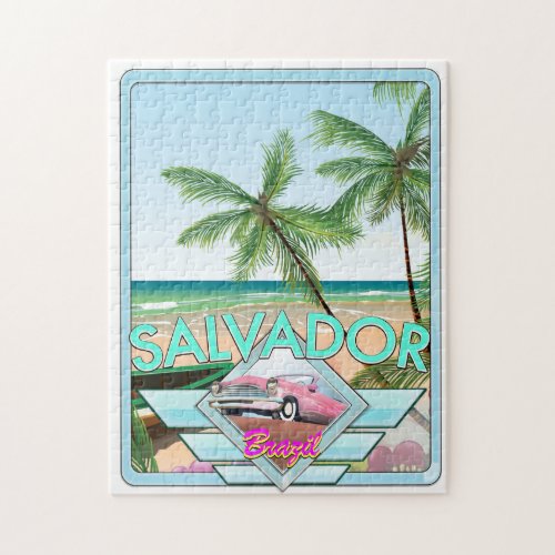 Salvador Brazil vintage style travel poster Jigsaw Puzzle