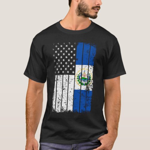 Salvadoran America Flag T_Shirt _ El Salvador USA 