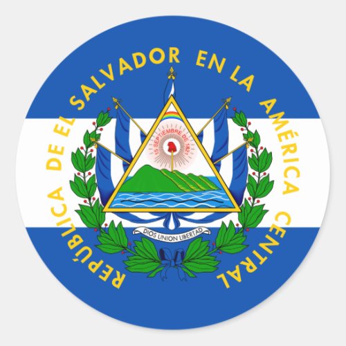 Salvadoran Flag  Coat of Arms El Salvador Classic Round Sticker