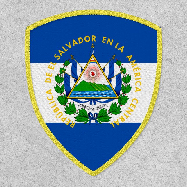 Salvadoran Flag & Coat of Arms, El Salvador Patch (Front)