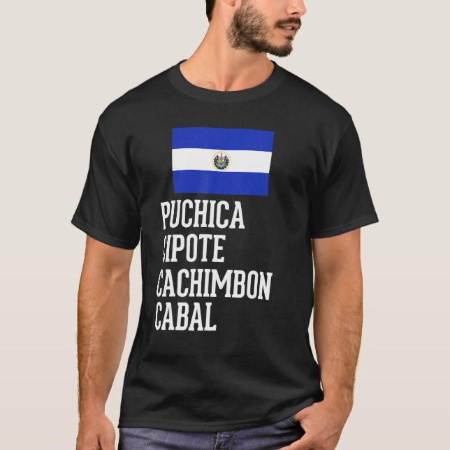 Salvadoran Flag DNA El Salvador Salvadoreña Puchic T-Shirt (Front)