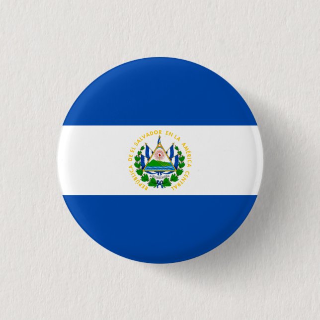 Salvadoran Flag, Flag of El Salvador Button (Front)