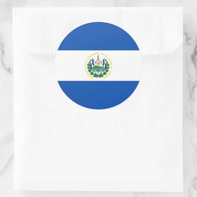 El Salvador Flag Heart Sticker Decal / Republic of El Salvador / Dios, Unión, Libertad / San
