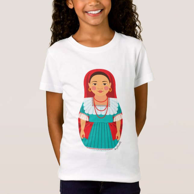 Salvadoran Matryoshka Girls' T-Shirt (Front)