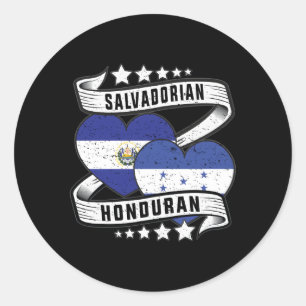 Salvadorian Honduran Flag Honduras Y El Salvador Classic Round Sticker