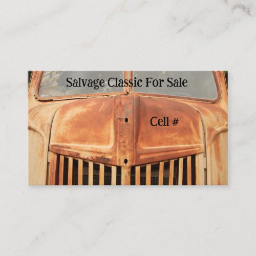 Salvage classic truck for sale business card