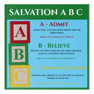 Salvation abc acrylic print