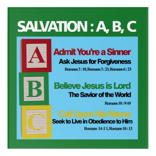 Salvation ABC Acrylic Print