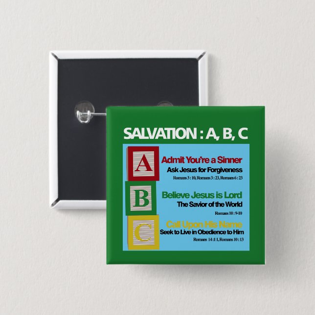 Salvation ABC  Button (Front & Back)