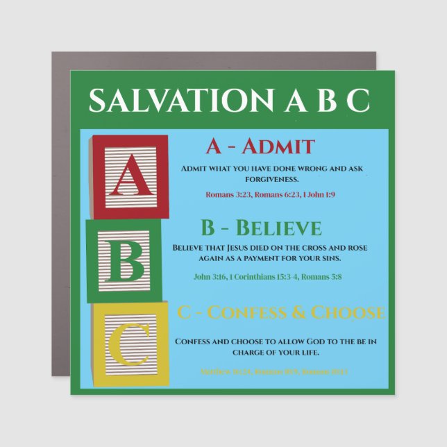 Salvation abc car magnet (Front)