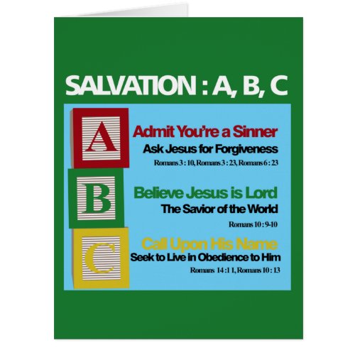 Salvation ABC Card