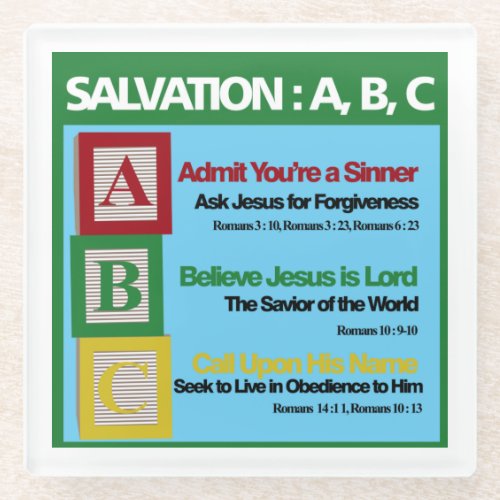 Salvation ABC Glass Coaster