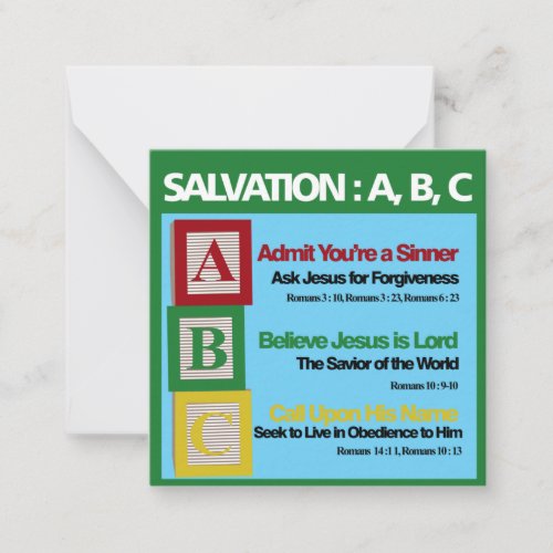 Salvation ABC Note Card