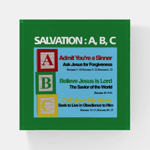 Salvation ABC Paperweight