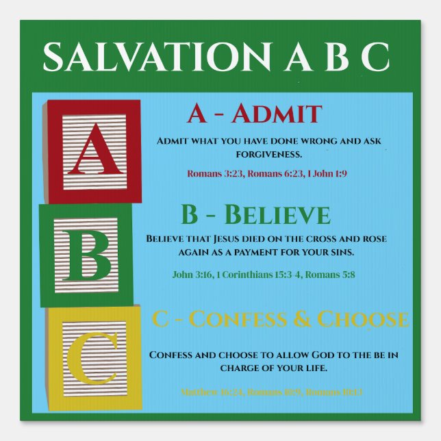 Salvation abc sign (Front)
