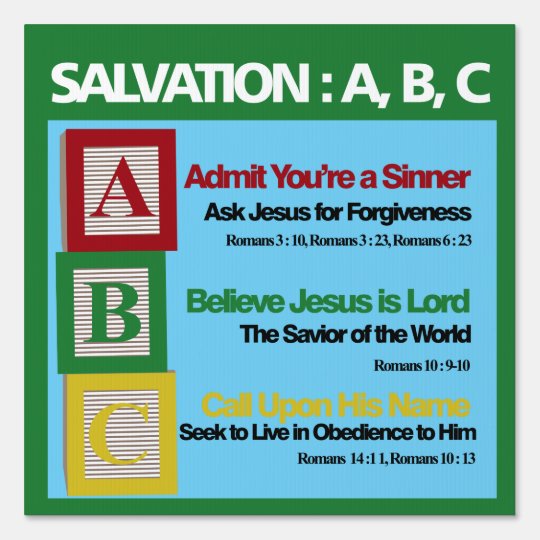 Salvation ABC Sign | Zazzle.com