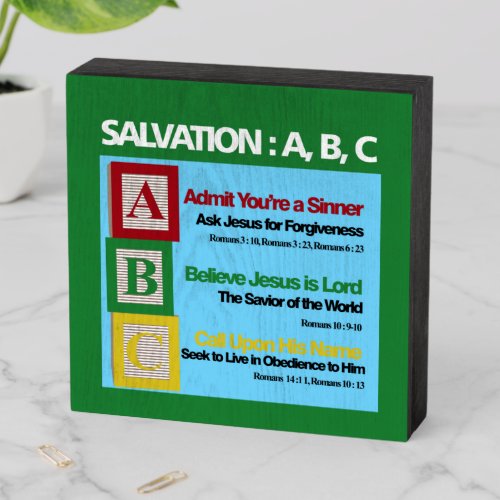 Salvation ABC Wooden Box Sign