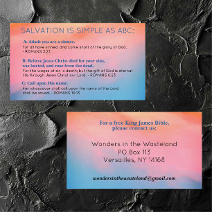 Salvation ABC's Christian Evangelism Gospel KJV  Business Card