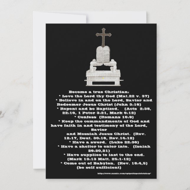 Salvation card (Front)