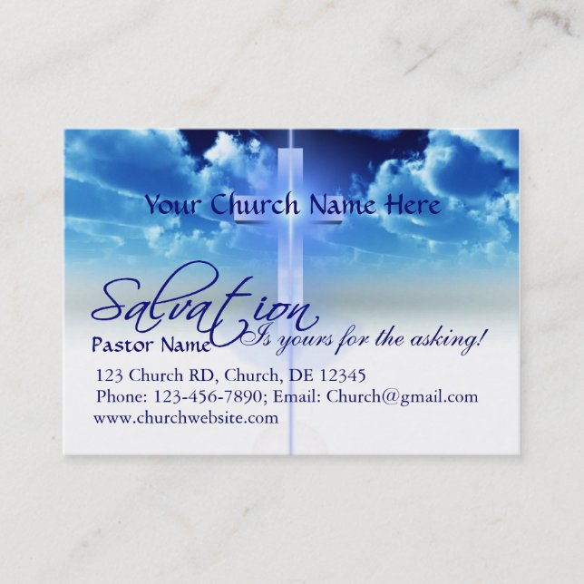 Salvation Card: Yours For the Asking Business Card (Front)