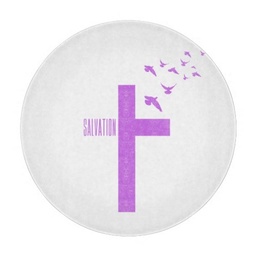 Salvation Cross with Doves  Cutting Board