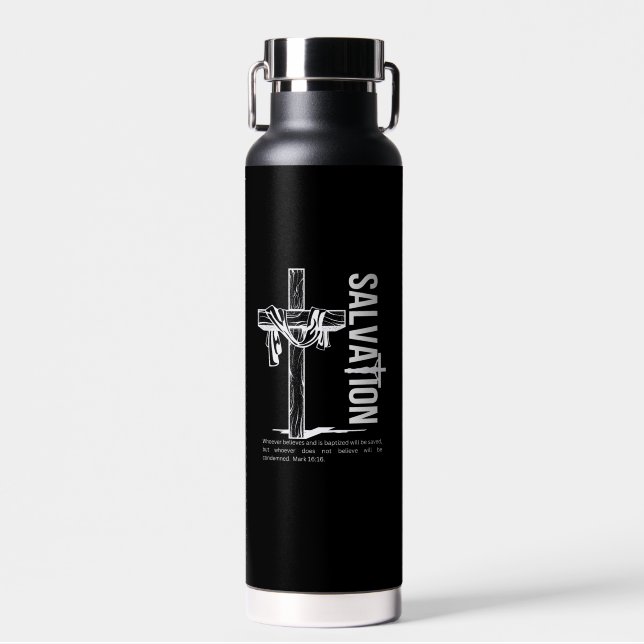 "Salvation-Embrace Eternal Hope in Christ Water Bottle (Front)
