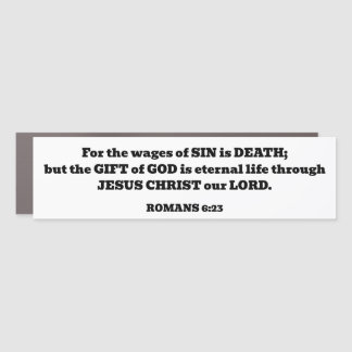 Salvation God's Free Gift Romans Bible Verse White Car Magnet