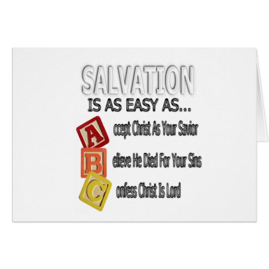 Salvation Is Easy As ABC Cards (Front Horizontal)