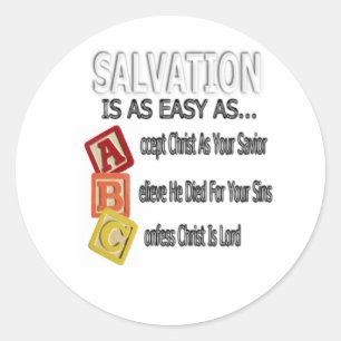 Salvation Is Easy As ABC Classic Round Sticker