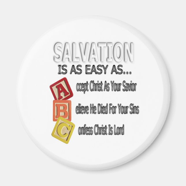 Salvation Is Easy As ABC Magnet (Front)