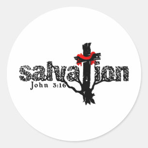 Salvation John 3:16 Christian Classic Round Sticker