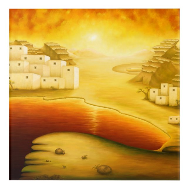 "Salvation" - Middle East, Orient Sunset Painting Acrylic Print (Front)