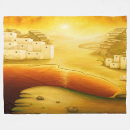 "Salvation" - Middle East, Orient Sunset Painting Fleece Blanket