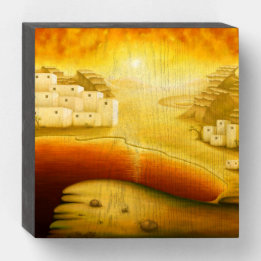 "Salvation" - Middle East, Orient Sunset Painting Wooden Box Sign