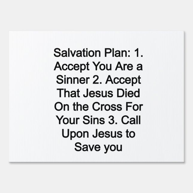Salvation Plan Sign (Front)