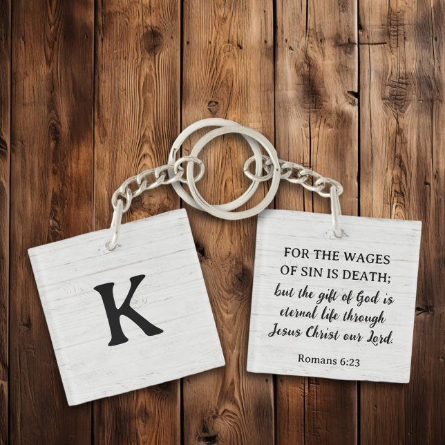 Salvation Romans Scripture Christian Monogram Keychain (Creator Uploaded)