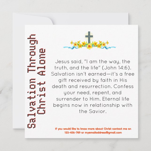 Salvation Through Christ Alone Witness Card (Front)