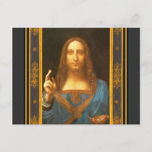 Salvator Mundi 1500 Leonardo da Vinci Fine Art   P Postcard