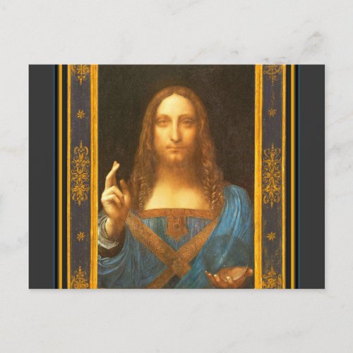 Salvator Mundi 1500 Leonardo da Vinci Fine Art   Postcard